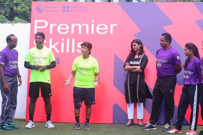 Launch of the Premier Skills Community Football Coaching Program organised by the British Council of India in association with the Football Association of Odisha (FAO) in Cuttack. (Photo courtesy: Football Association of Odisha)