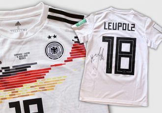 Original match worn and autographed Germany jersey by Melanie Leupolz. (Photo courtesy: United Charity)