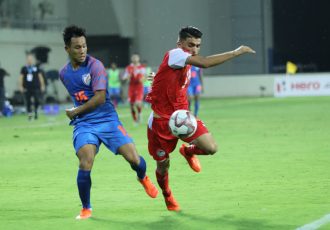 Indian national team star Udanta Singh in action against Tajikistan in the Hero Intercontinental Cup 2019. (Photo courtesy: AIFF Media)