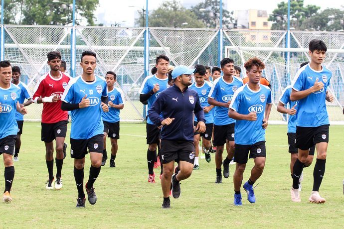 Bengaluru FC 'B' Team training session at the Salt Lake Stadium Training Grounds in Kolkata. (Photo courtesy: Bengaluru FC)