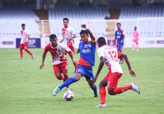 Bengaluru FC captain Naorem Roshan Singh in action against Army Red in the Durand Cup at the Salt Lake Stadium. (Photo courtesy: Bengaluru FC)