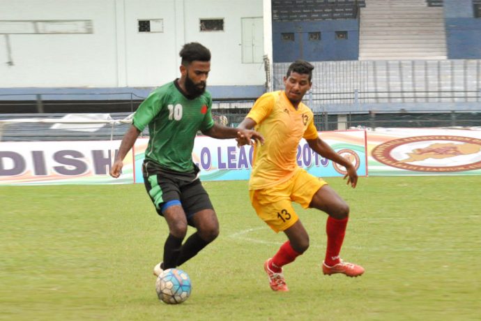 FAO League 2019 match action between Sunrise Club and Sports Hostel. (Photo courtesy: Football Associaction of Odisha)