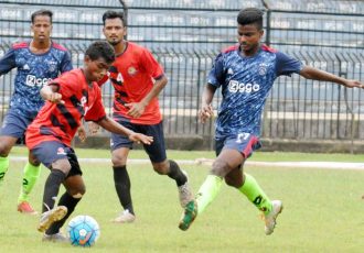 FAO League 2019 match action between Rising Student Club and Young Utkal Club. (Photo courtesy: Football Association of Odisha)