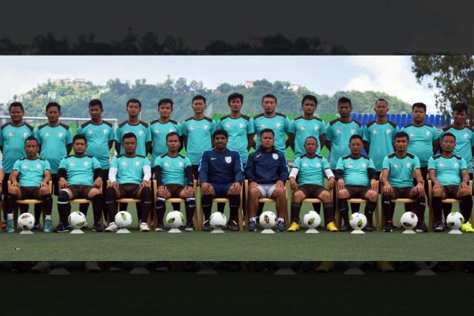 Participants of the AIFF Grassroots Leaders Course at the Rajiv Gandhi Stadium in Aizawl, Mizoram. (Photo courtesy: AIFF Media)