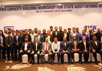 Participants of the FIFA Capacity Building Workshop for State Associations (India). (Photo courtesy: AIFF Media)