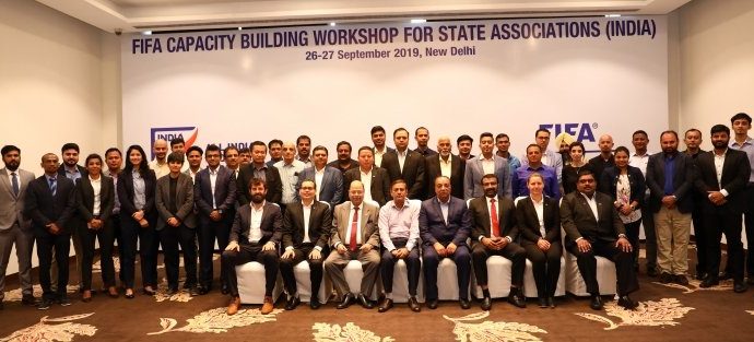Participants of the FIFA Capacity Building Workshop for State Associations (India). (Photo courtesy: AIFF Media)