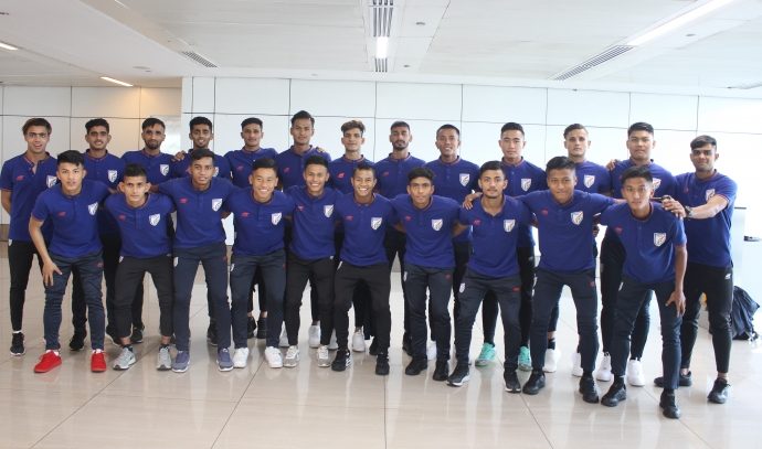 The India U-18 national team squad for the SAFF U-18 Championship 2019. (Photo courtesy: AIFF Media)