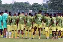 The Mohammedan Sporting Club squad during a training session in Kolkata. (Photo courtesy: Mohammedan Sporting Club)