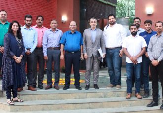 AIFF League Committee members at the sidelines of their meeting at the AIFF Football House in New Delhi. (Photo courtesy: AIFF Media)