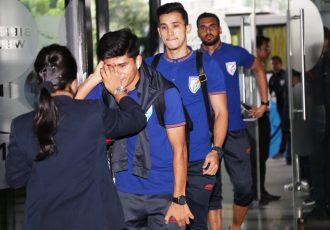 Indian national team players receiving a warm welcome at their arrival in Kolkata. (Photo courtesy: AIFF Media)