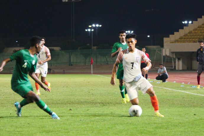 AFC U-19 Championship qualifier between the India U-19 national team and Saudi Arabia. (Photo courtesy: AIFF Media)