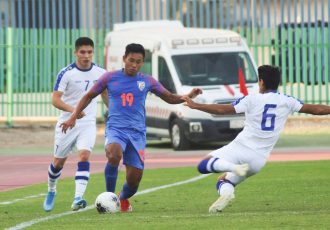 AFC U-19 Championship qualifier between the India U-19 national team and Uzbekistan. (Photo courtesy: AIFF Media)