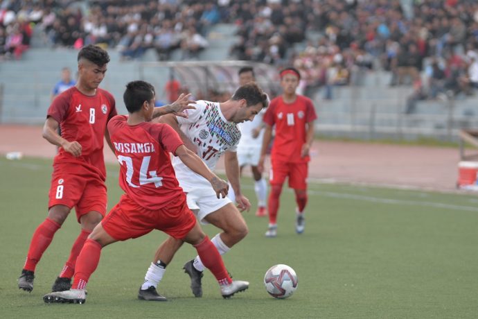 Hero I-League 2019/20 match action between Aizawl FC and Mohun Bagan AC at the Rajiv Gandhi Stadium in Aizawl. (Photo courtesy: I-League Media)