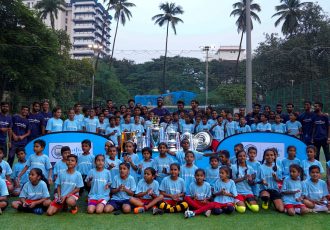 Manchester City FC celebratenthe launch of their community football project ‘Goals for Life’ in Mumbai. (Photo courtesy: Manchester City FC)