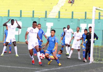 Match action between Sikkim Police and Mohammedan Sporting Club in the 39th Sikkim Governor’s Gold Cup. (Photo courtesy: Mohammedan Sporting Club)