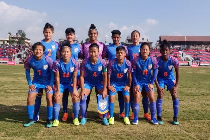 The Indian Women's national team at the South Asian Games 2019. (Photo courtesy: AIFF Media)