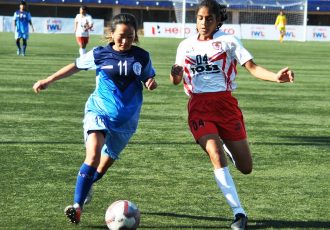 Indian Women's League (IWL) match action between Baroda Football Academy and BBK DAV FC. (Photo courtesy: AIFF Media)