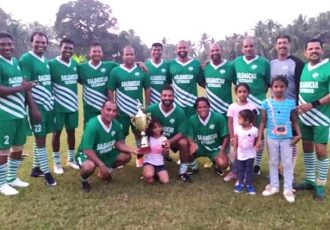 The Salgaocar FC Legends team after the exhibition match. (Photo courtesy: Salgaocar FC)