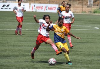 Indian Women's League (IWL) match action between Sethu FC and BBK DAV FC. (Photo courtesy: AIFF Media)