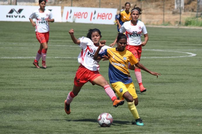 Indian Women's League (IWL) match action between Sethu FC and BBK DAV FC. (Photo courtesy: AIFF Media)