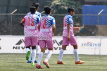 Sreebhumi FC players during their Indian Women's League game. (Photo courtesy: AIFF Media)