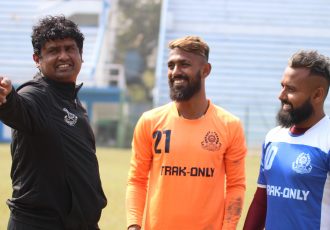 Technical Director Dipendu Biswas during a Mohammedan Sporting Club training session in Kolkata. (Photo courtesy: Mohammedan Sporting Club)