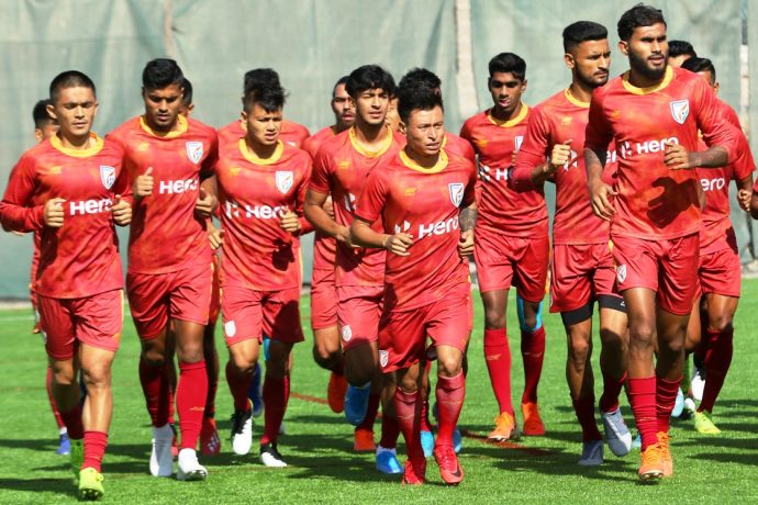 The Indian national team during a training session. (Photo courtesy: AIFF Media)