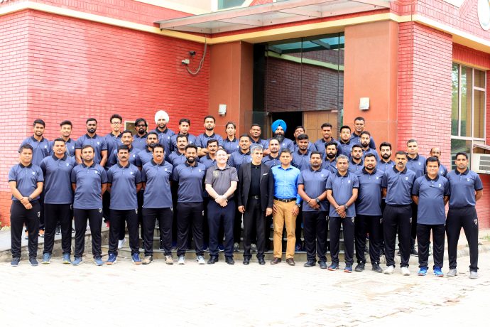 Participants of the All India Football Federation (AIFF) - International Professional Scouting Organisation (IPSO) scouting course at the Football House, in New Delhi. (Photo courtesy: AIFF Media)