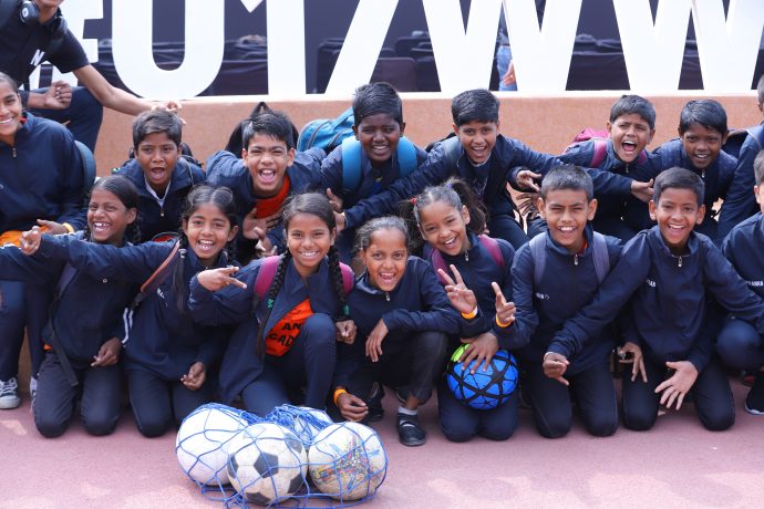 Participants of the 'Football for All' event organised by the FIFA U-17 Women's World Cup India 2020 LOC. (Photo courtesy: AIFF Media)