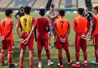 India MNT head coach Igor Štimac during a training session with the Indian Arrows at The Cooperage in Mumbai. (Photo courtesy: AIFF Media)