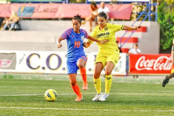 Indian Women's national team star Ngangom Bala Devi in action at the COTIF Tournament in Spain. (Photo courtesy: COTIF)