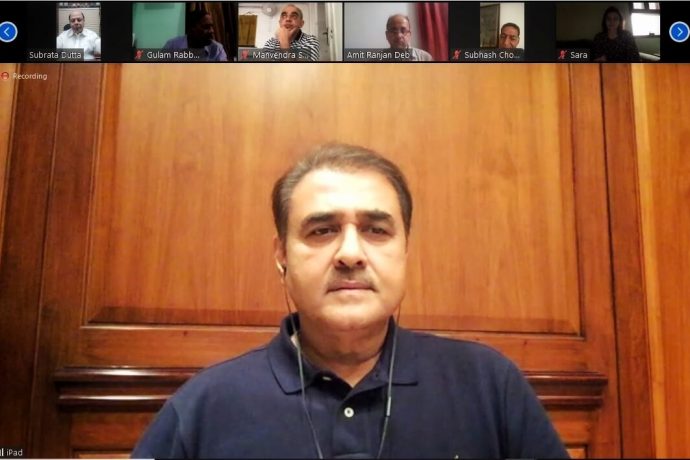 All India Football Federation President Praful Patel during the AIFF Executive Committee video conference. (Photo courtesy: AIFF Media)