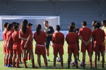 India U-17 Women's national team head coach Thomas Dennerby and his squad during a training session. (Photo courtesy: AIFF Media)
