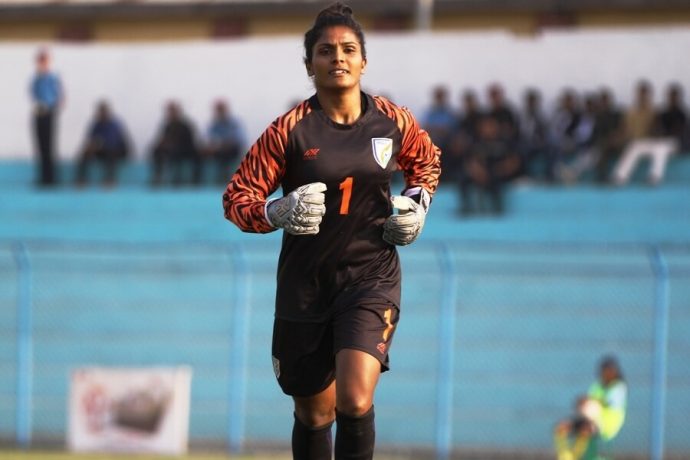 Indian women's national team goalkeeper Aditi Chauhan. (Photo courtesy: AIFF Media)