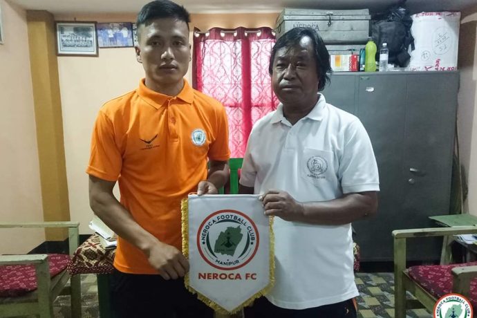 NEROCA FC present their new signing Ningon Chiphang. (Photo courtesy: NEROCA FC)
