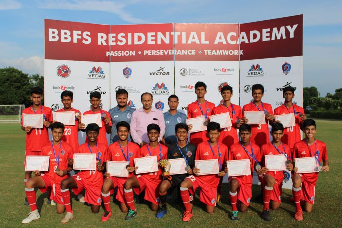 Students of the BBFS Residential Academy and Vedas International School. (Photo courtey: Bhaichung Bhutia Football Schools)