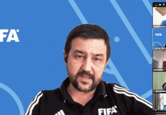 Farkhad Abdullaev during the online FIFA MA course for Referee Assessors. (Photo courtesy: AIFF Media)