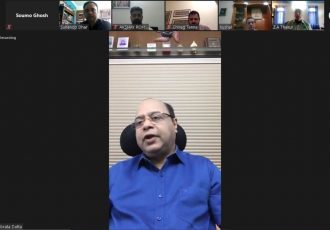 Members of the All India Football Federation (AIFF) and representatives of PricewaterhouseCoopers (PwC) during a video conference. (Photo courtesy: AIFF Media)