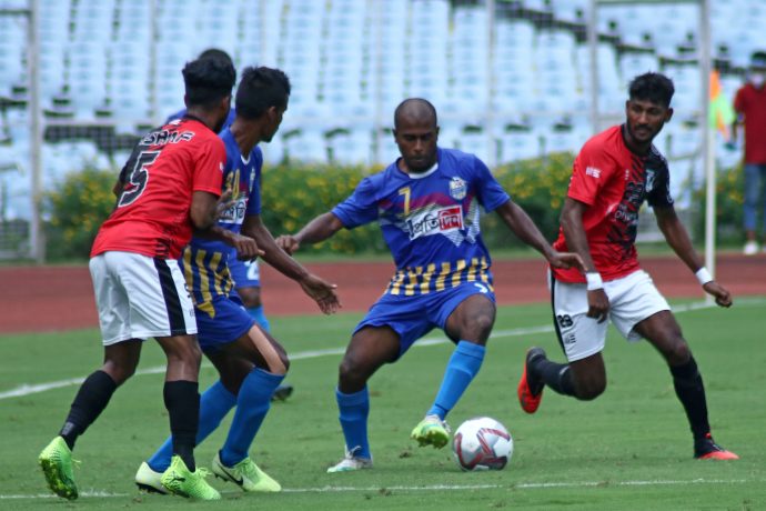 Hero I-League Qualifier 2020 match action between Bhawanipore FC and Bengaluru United FC. (Photo courtesy: I-League Media)