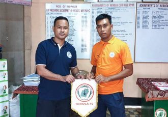 NEROCA FC present their new defender Saikhom Thomas. (Photo courtesy: NEROCA FC)