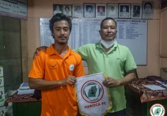 NEROCA FC present their new signing Sinam Momocha. (Photo courtesy: NEROCA FC)
