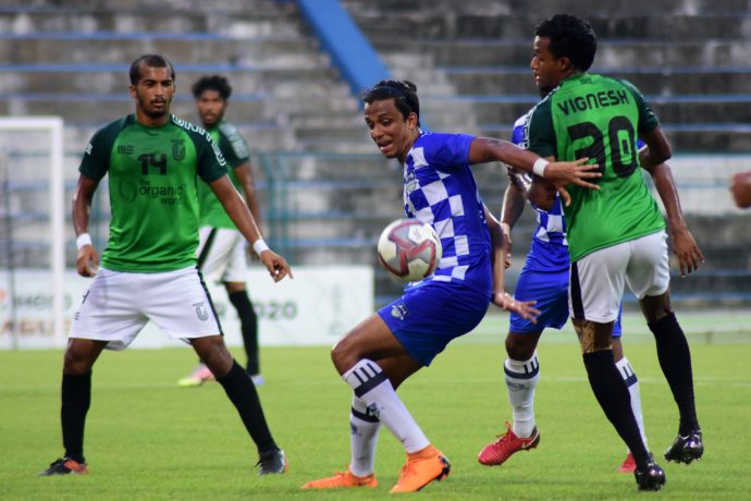 Hero I-League Qualifier 2020 match action between FC Bengaluru United and ARA FC. (Photo courtesy: I-League Media)
