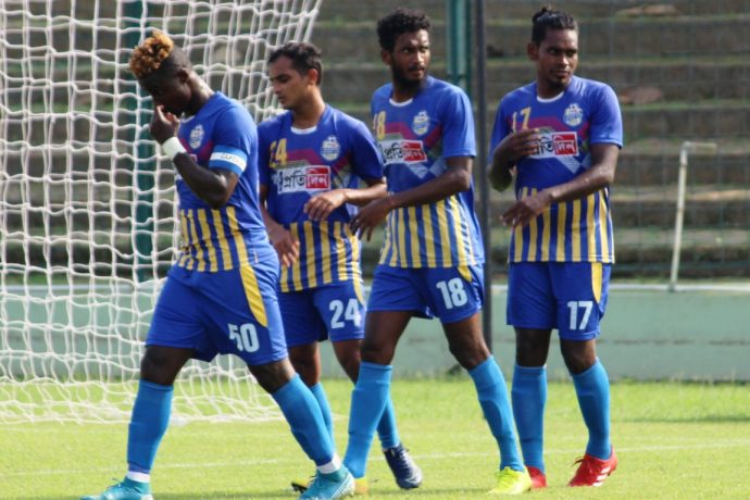 Bhawanipore FC players during their Hero I-League Qualifier 2020 match. (Photo courtesy: AIFF Media)