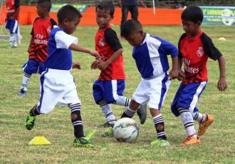 Kids during a Laitkseh Golden Baby League match in Meghalaya, India. (Photo courtesy: AIFF Media)