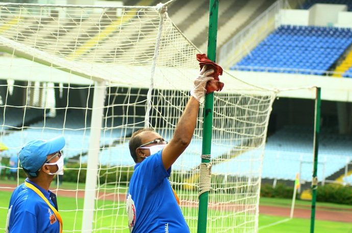 Training sessions are conducted in accordance with the guidelines issued by the All India Football Federation. (Photo courtesy: AIFF Media)