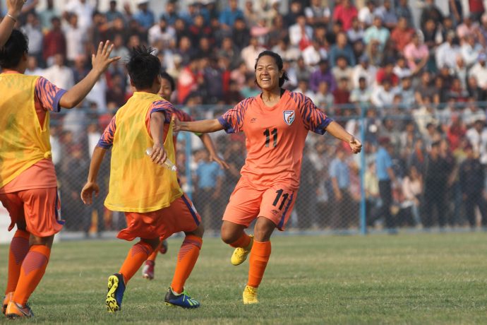 Indian Women's national team striker Dangmei Grace. (Photo courtesy: AIFF Media)