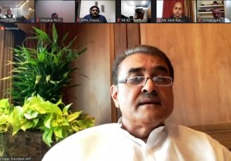 Praful Patel during the AIFF Annual General Body Meeting via video conference. (Photo courtesy: AIFF Media)