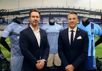 Brando Brandstaeter, Head of Brands & Communications at Midea Group’s International Business Division and Stephan Cieplik, SVP of Global Partnerships at City Football Group. (Photo courtesy: Manchester City FC)