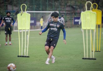 Chennaiyin FC midfielder and vice-captain Anirudh Thapa in training. (Photo courtesy: Chennaiyin FC)