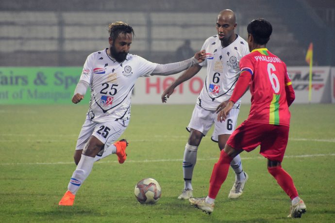 Hero I-League match action between TRAU FC and Mohammedan Sporting Club. (Photo courtesy: AIFF Media)